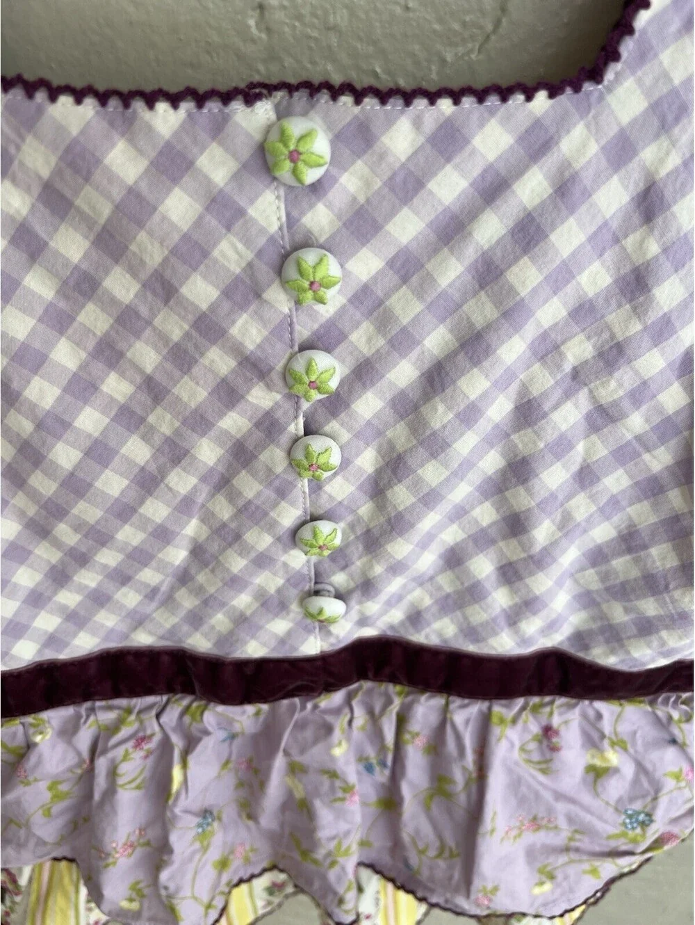 Matilda Jane Enchanted Garden Prudence Gingham Tunic Top Size 8